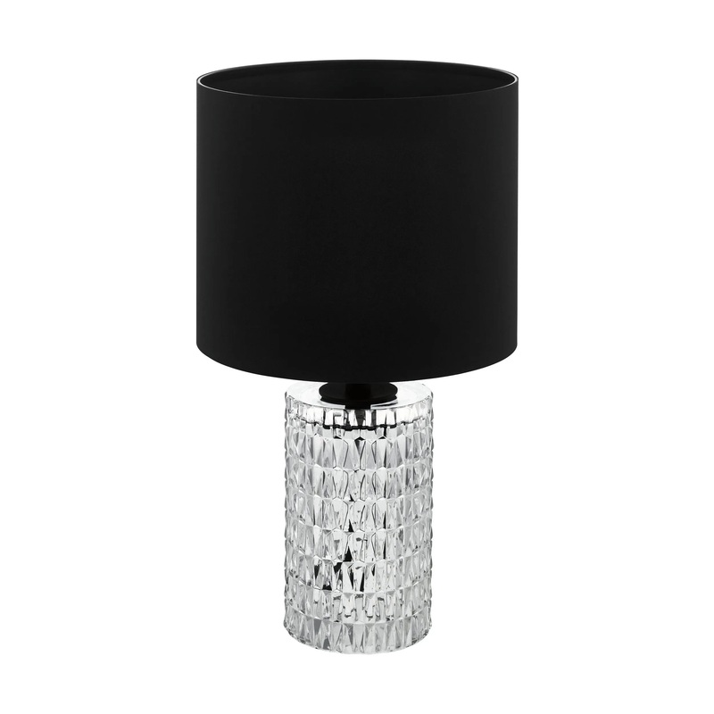 EGLO SAPUARA Black Fabric and Crystal Glass Table Lamp | 39979