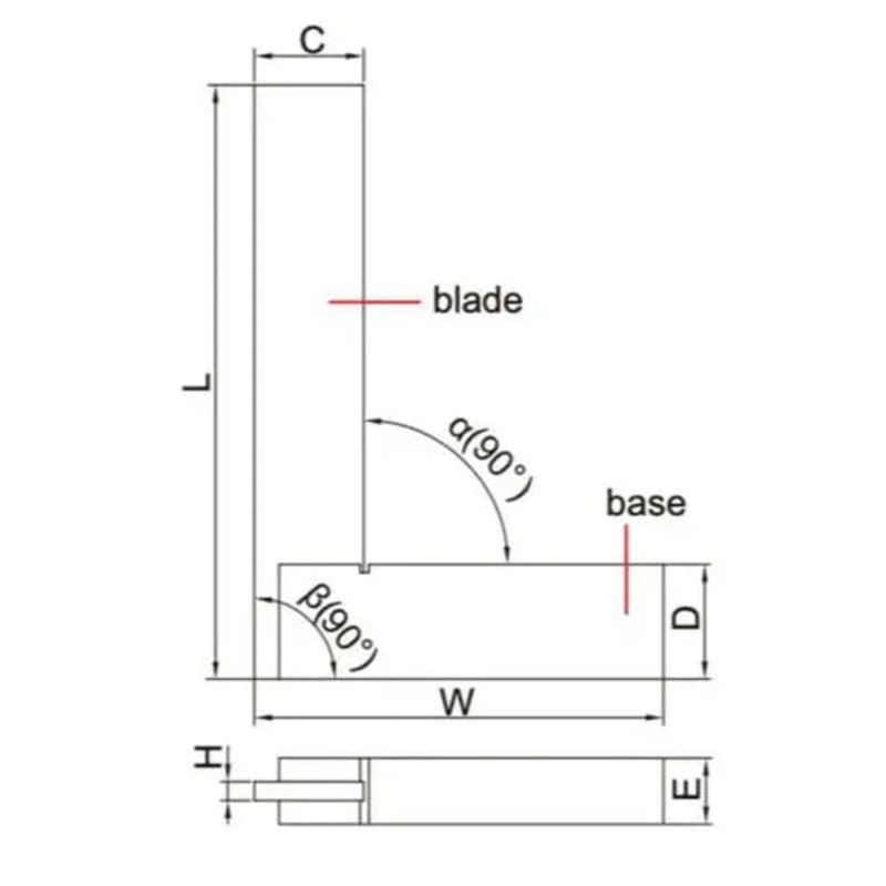 INSIZE Machinist Square with Wide Base 150x100mm | 4707-150