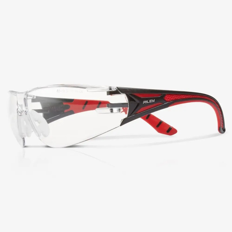 Riley Stream Red Safety Glasses | Clear Lens