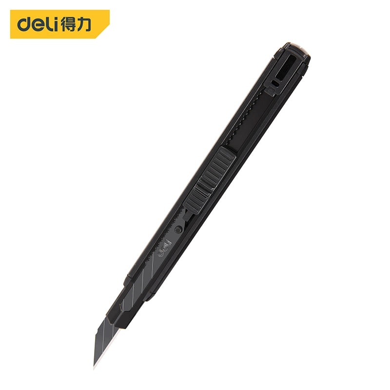 Deli 9mm Aluminum Alloy Utility Knife with 60 Black Blade | DL309