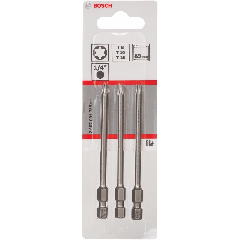 Screwdriver Bit Extra-Hard 89mm Torx 8/10/15 3pcs