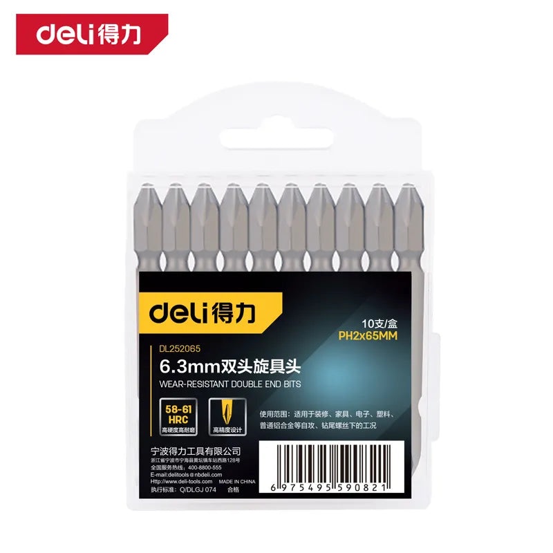 Deli Double-Ended Screwdriver Bit PH265mm 10pcs | DL252065