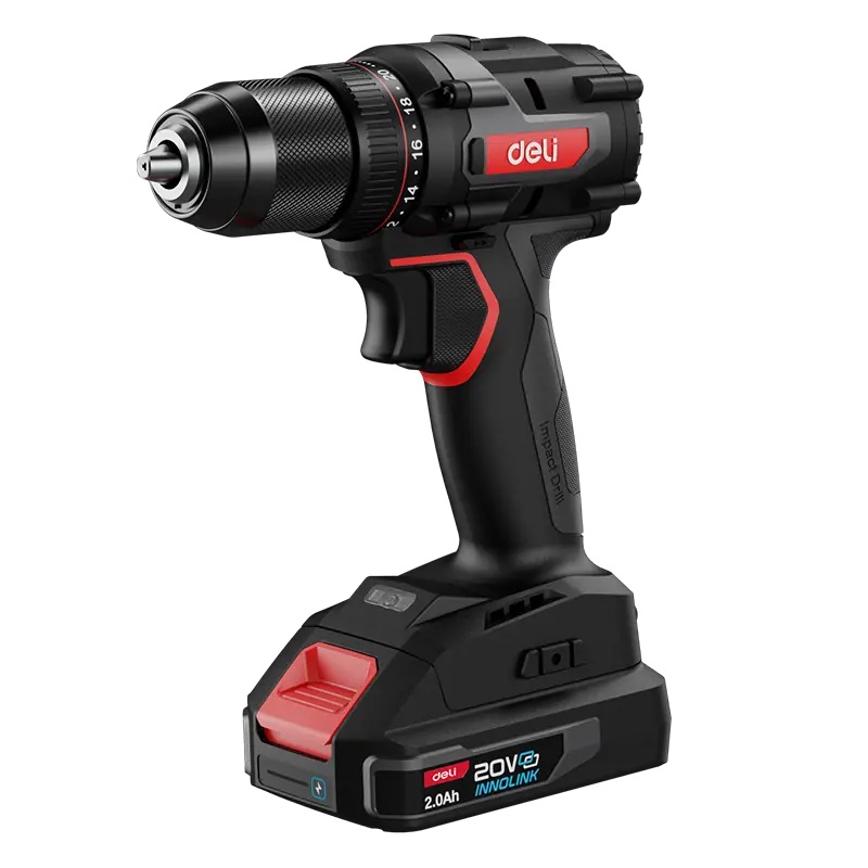 Deli EDE-DZ20-2D2 20V Cordless Drill with 2 Batteries
