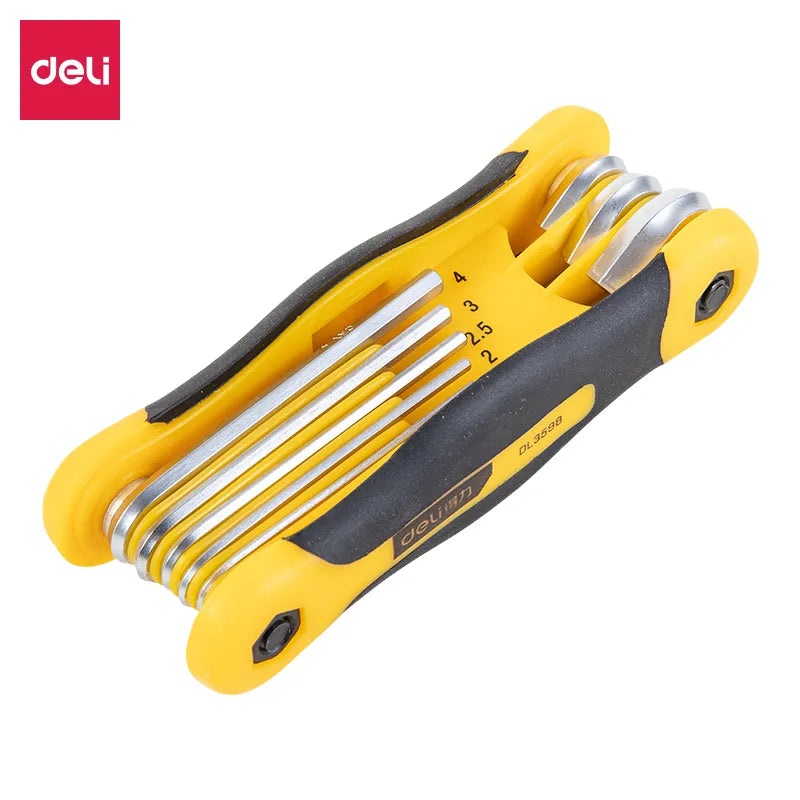 Deli Foldable Flat Head Hex Key Set 8-Piece | DL3598