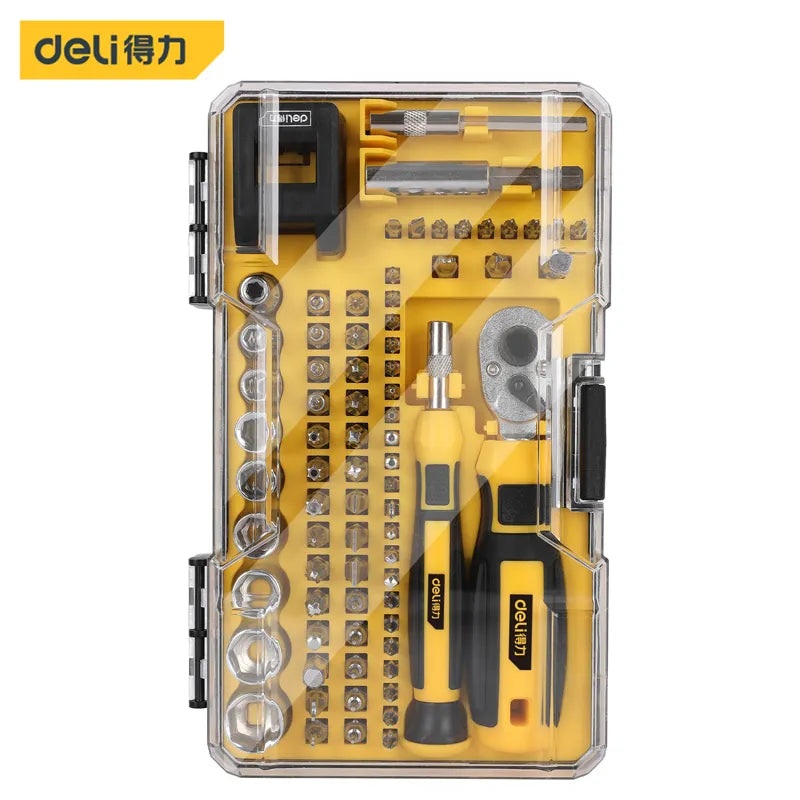 Deli Ratchet Handle Precision Screwdriver Set 75-Piece | DL3575