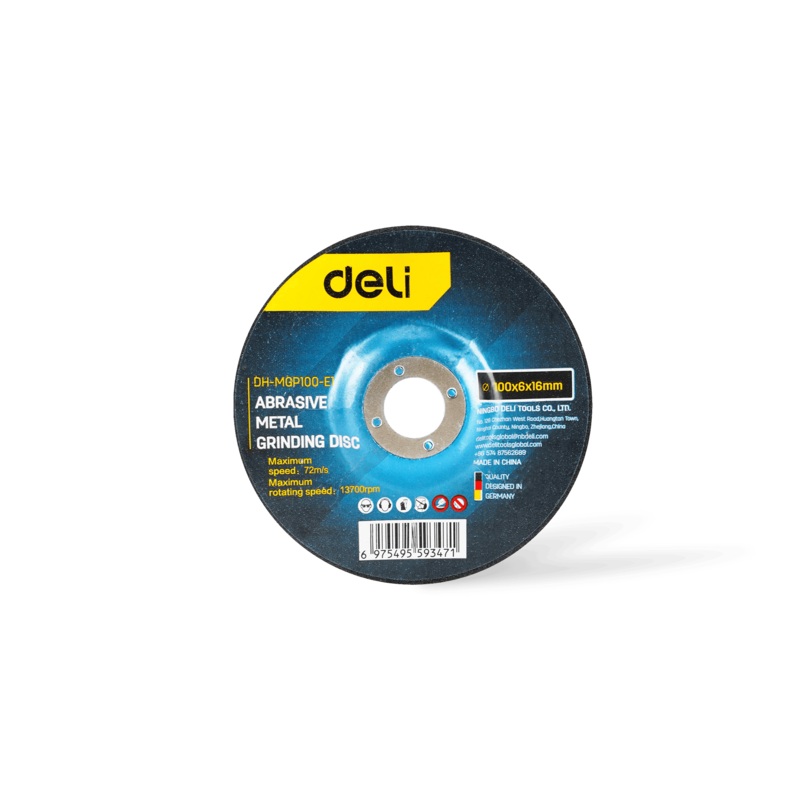 Deli Tools DH-MGP100-E1 Abrasive Metal Grinding Disc (100 x 6 x 16mm)