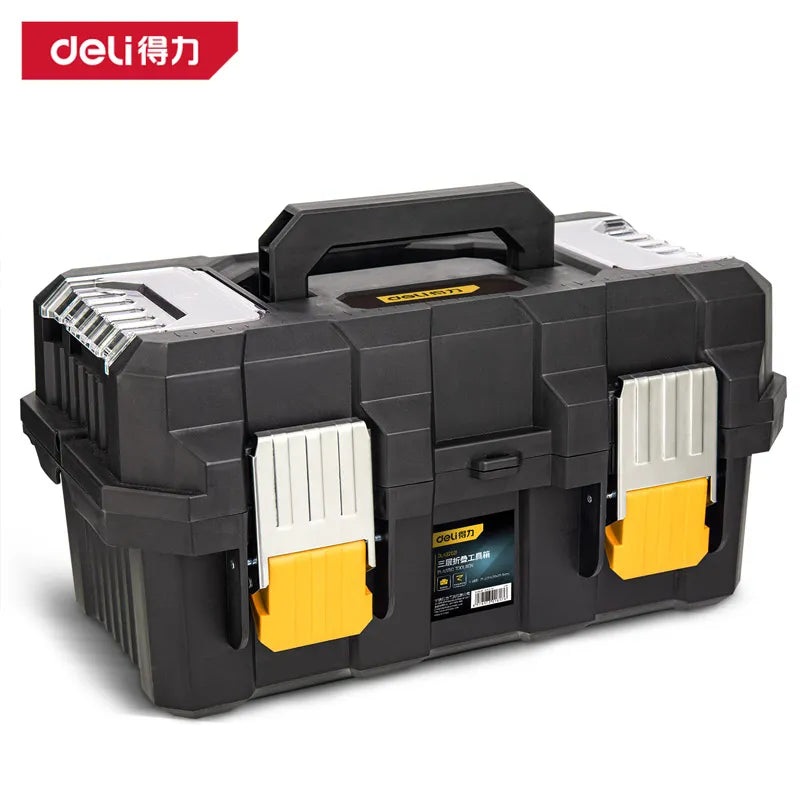 Deli 19-Inch Reinforced Three-Layer Folding Toolbox | DL432519