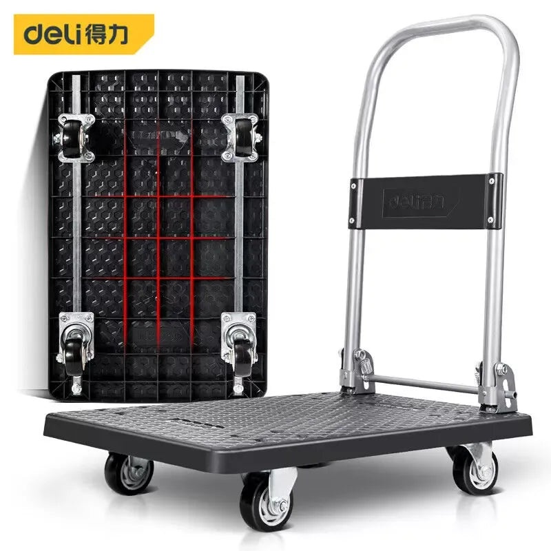 Deli Flatbed Cart with Reinforced Steel Tubes 100kg Capacity | DL6110