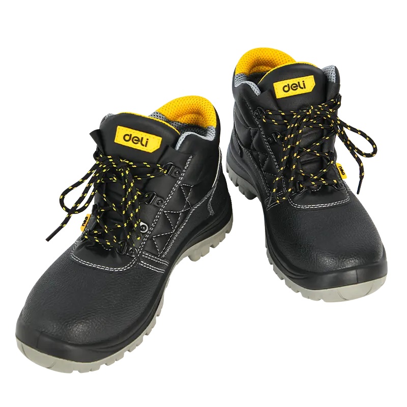 Deli Tools DA-AQX42AH Safety Boots - Size 42, Anti-Slip, Steel Toe