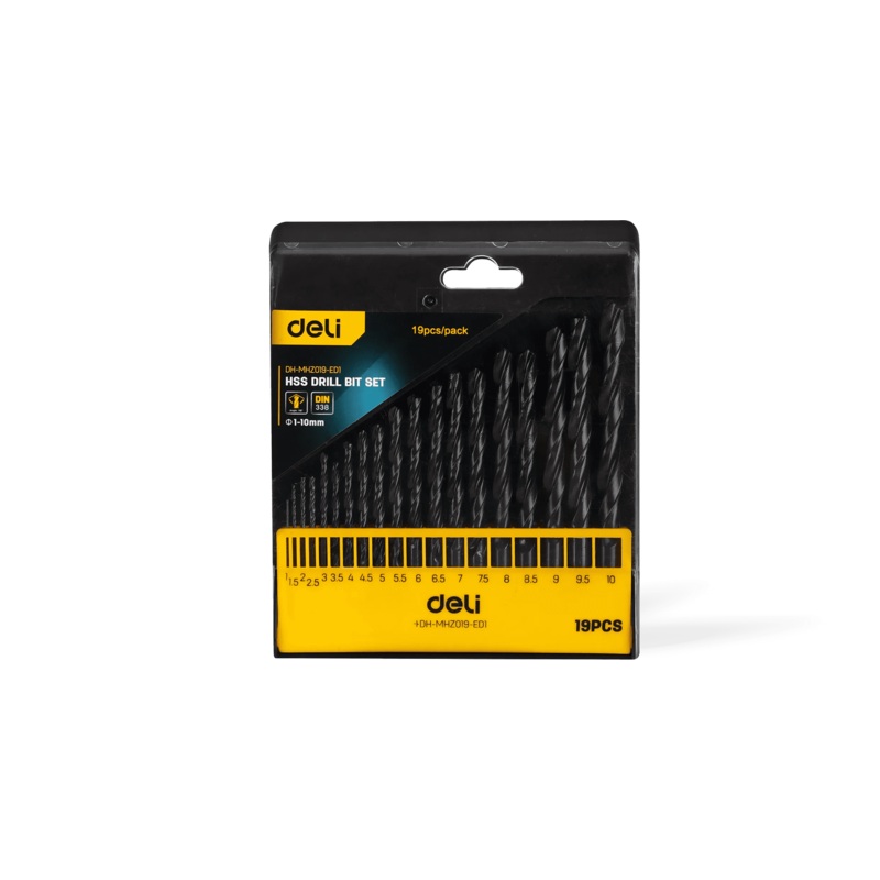 Deli Tools DH-MHZ019-ED1 HSS Drill Bit Set - 19 Pieces