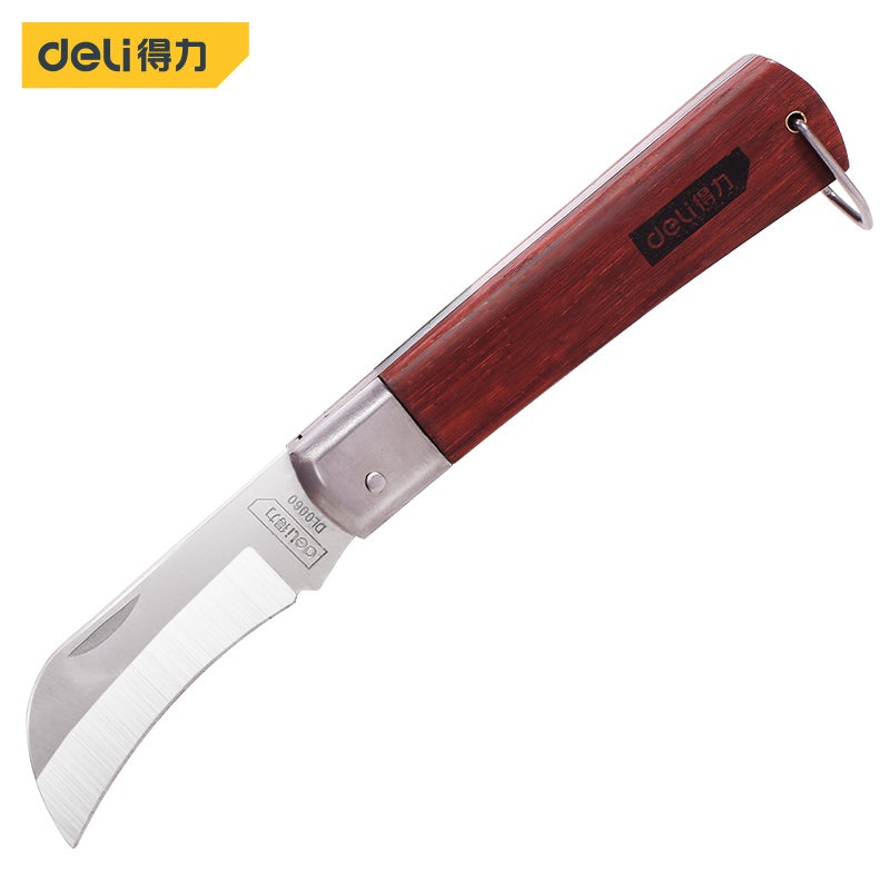 Deli Tools DL0060 Knife - 200mm, Curved Blade, Pear Wood Handle