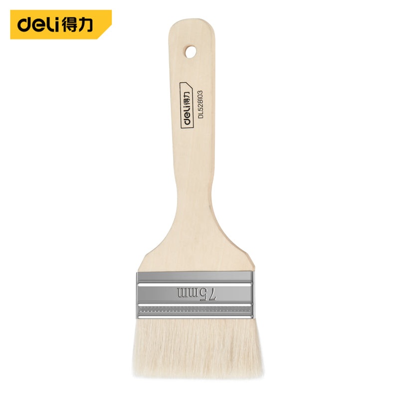 Deli Tools DL528103 Wool Paint Brush - 3-Inch, 2 Pieces, White