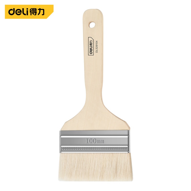 Deli Tools DL528104 Wool Paint Brush - 4-Inch, 2 Pieces, White