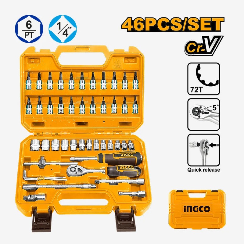 INGCO 46 Pcs 1/4-Inches Socket Set | HKTS14462