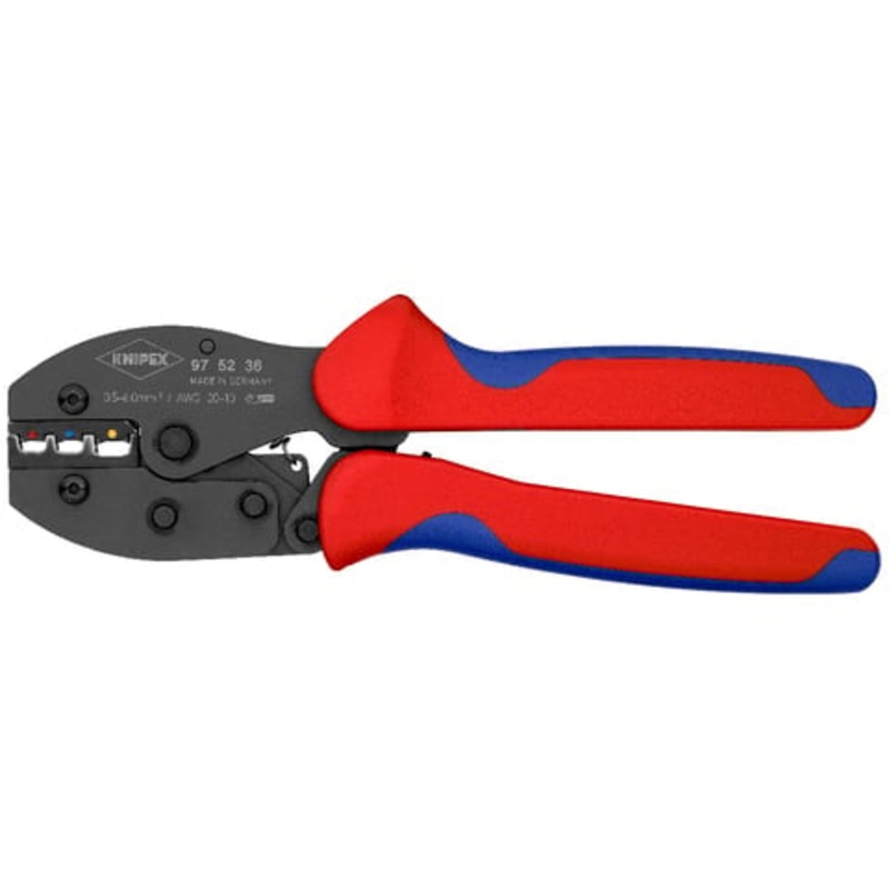 KNIPEX PreciForce Crimping Pliers for Insulated Terminals, Plug Connectors, and Butt Connectors (Model 97 52 36 SB)