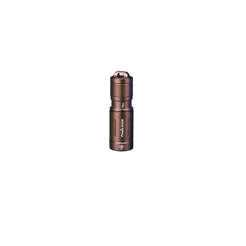 Fenix Keychain Light - 200 Lumens Brown USB Rechargeable | E02R