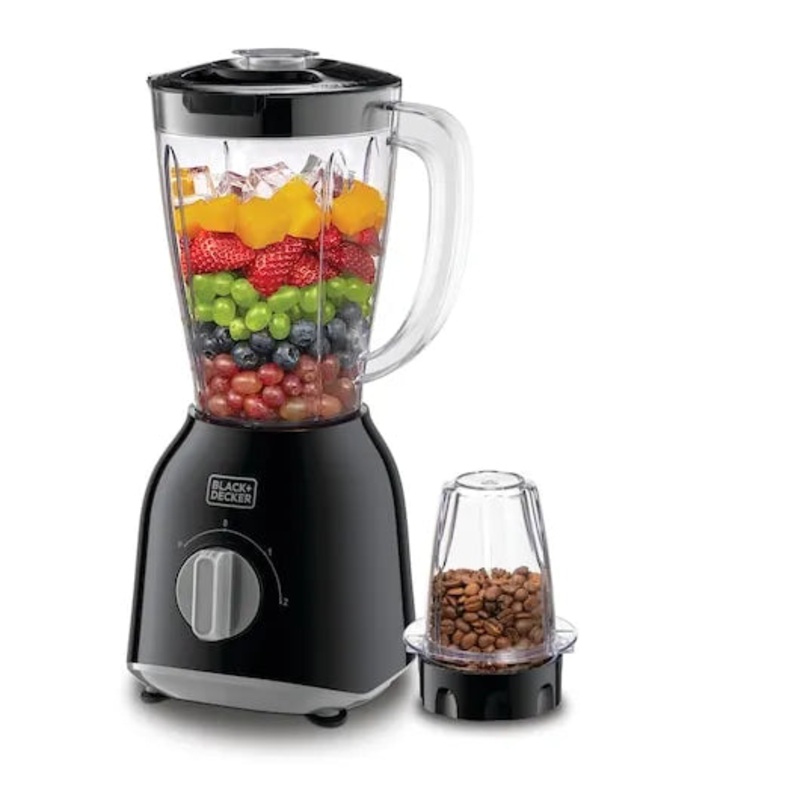 Black+Decker 400W 1.5L Blender with Grinder Mill and 1.0L Extra Jar | BX365J-B5