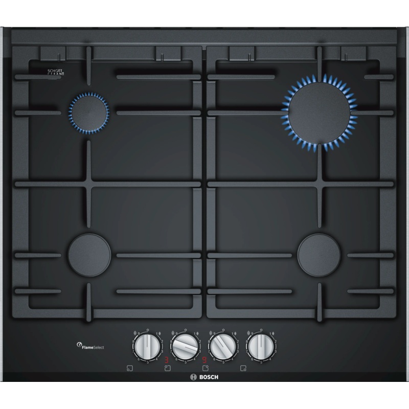 Bosch Series 8 Gas Hob 60 cm Ceramic, Black