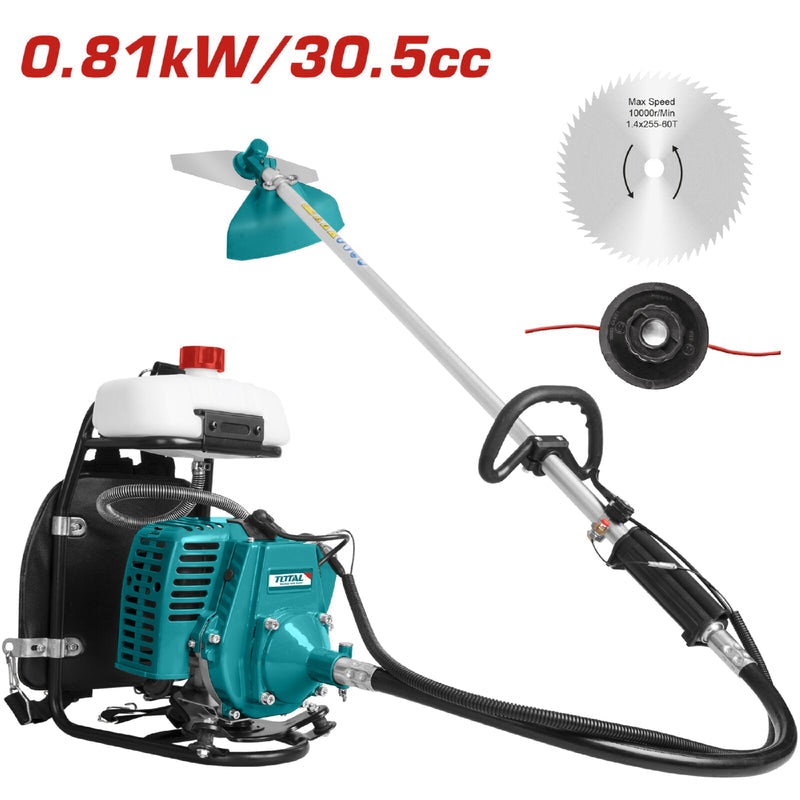 Large Brushcutter with 2-Stroke Air-Cooled Gasoline Engine 0.81 kW (1.09 HP) 30.5cc
