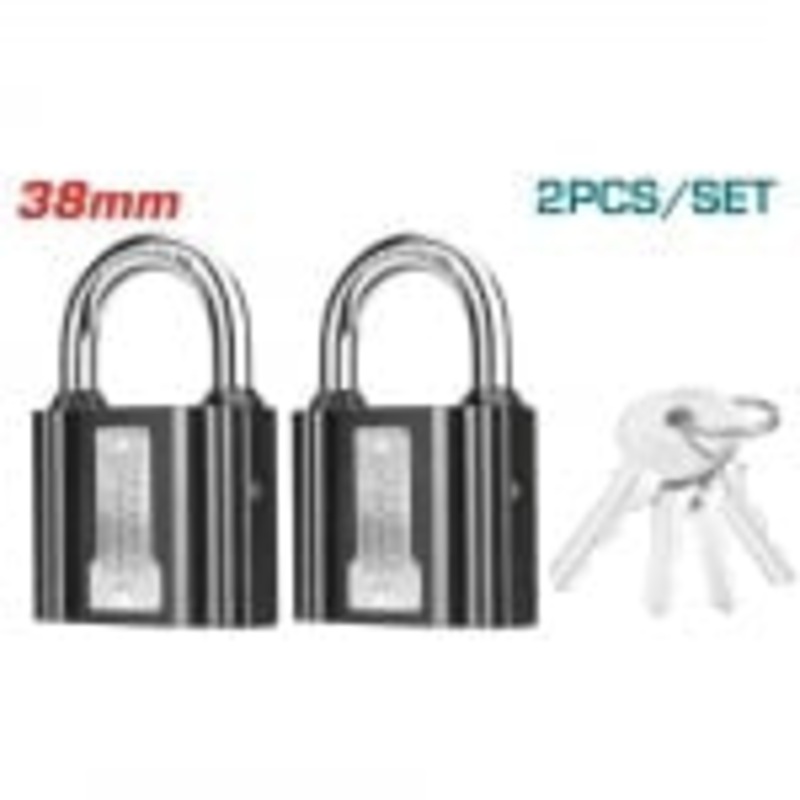 Iron Padlock TOTAL, 38 mm, 4 keys, 2 pieces