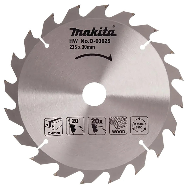 Makita Standard T.C.T Circular Saw Blade 235mm 20 Teeth | D-03925