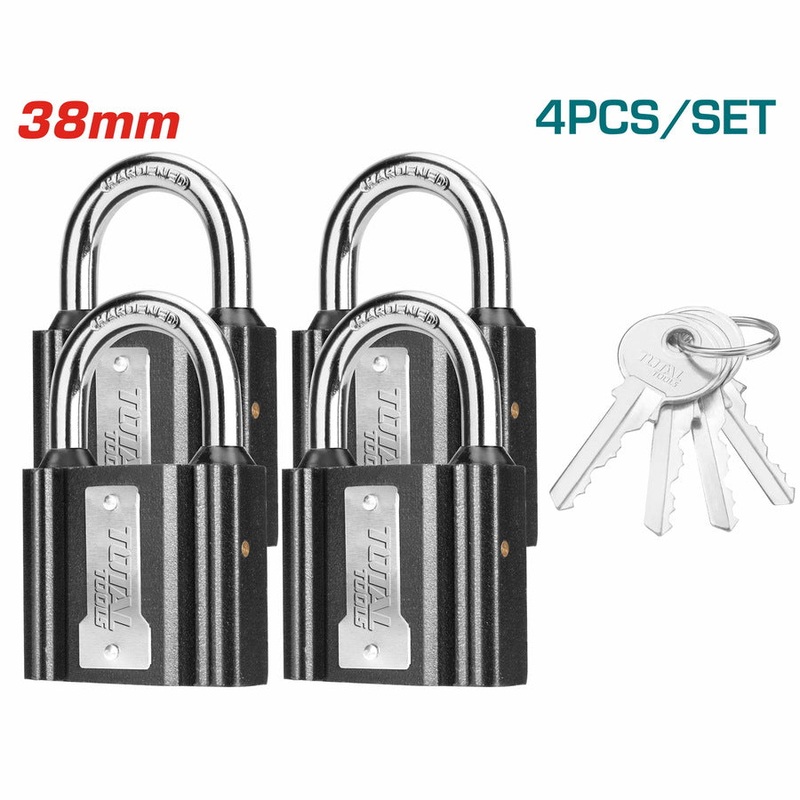 Total Key-Alike Iron Padlock Set 38mm 4pcs TLK31T4382
