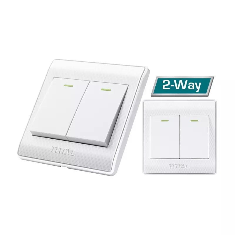 Total THESSH02103 16 AMP 86X86 mm Size 2 Gang Electric 2 Way Switch