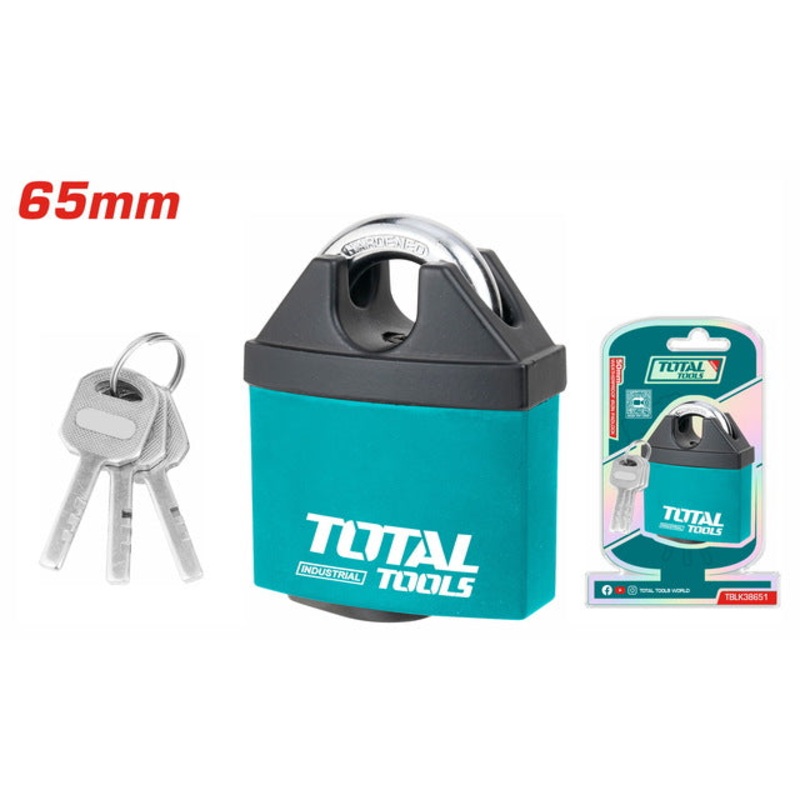 TOTAL Weatherproof Iron Padlock 65mm (TBLK38651)