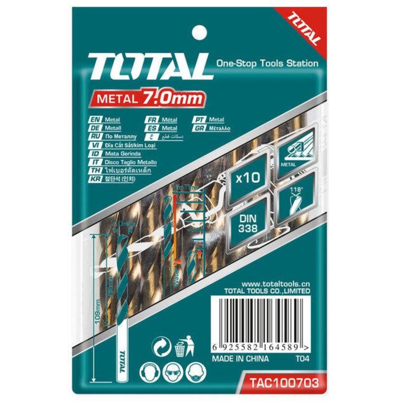 TOTAL HSS DRILL BIT DIN 338 6mm (TAC100603)