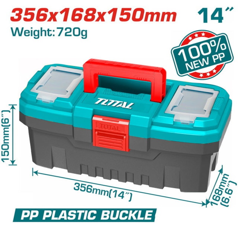 TOTAL Plastic Tool Box 14" (TPBX0141)