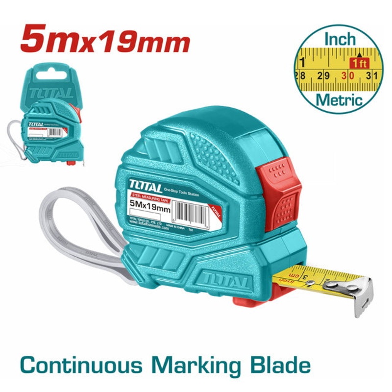 TOTAL STEEL MEASURING TAPE 5m X 19mm (TMT126351)