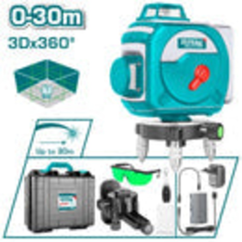 TOTAL TOOLS Green beam laser levels 30m - TLL255267