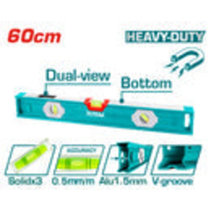 TOTAL TOOLS Spirit level with powerful magnets 60cm - TMT26056
