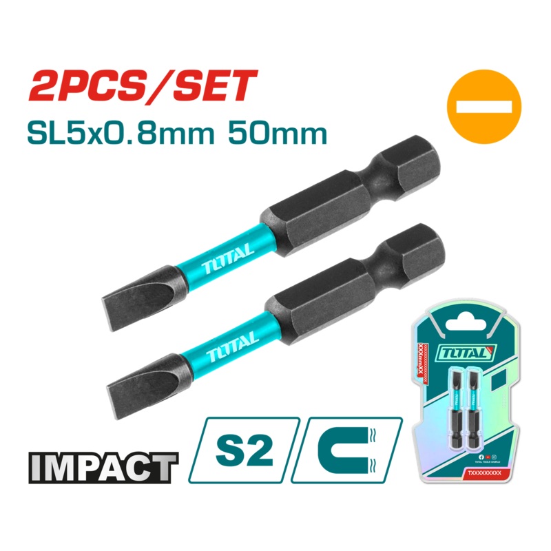 Total 2PCS Impact Screwdriver Bits Set - TACIM71SL550