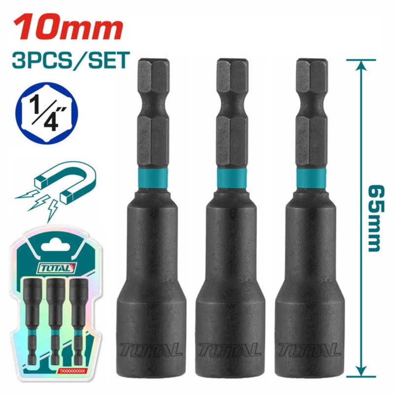 TOTAL 3 Pcs Magnetic Nut Set 10mm (TAC271031)