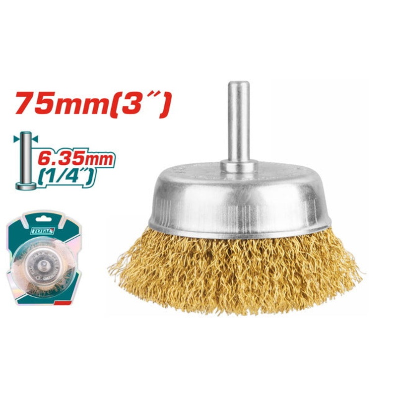 TOTAL CUP BRUSHES WITH SHANK 75mm (TAC33031)