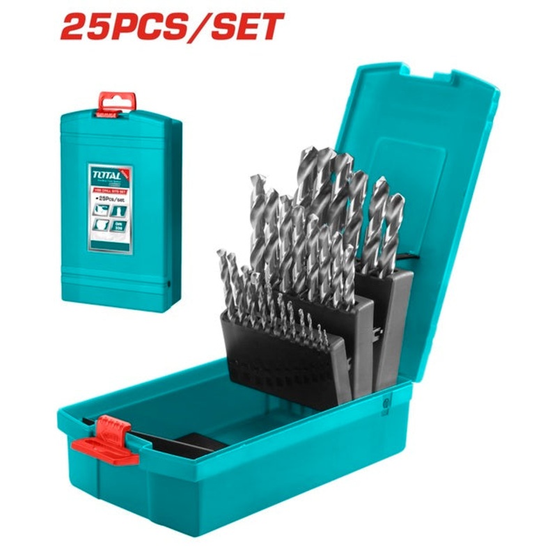 TOTAL HSS M2 DRILL BITS SET 25PCS (TACSD0251)