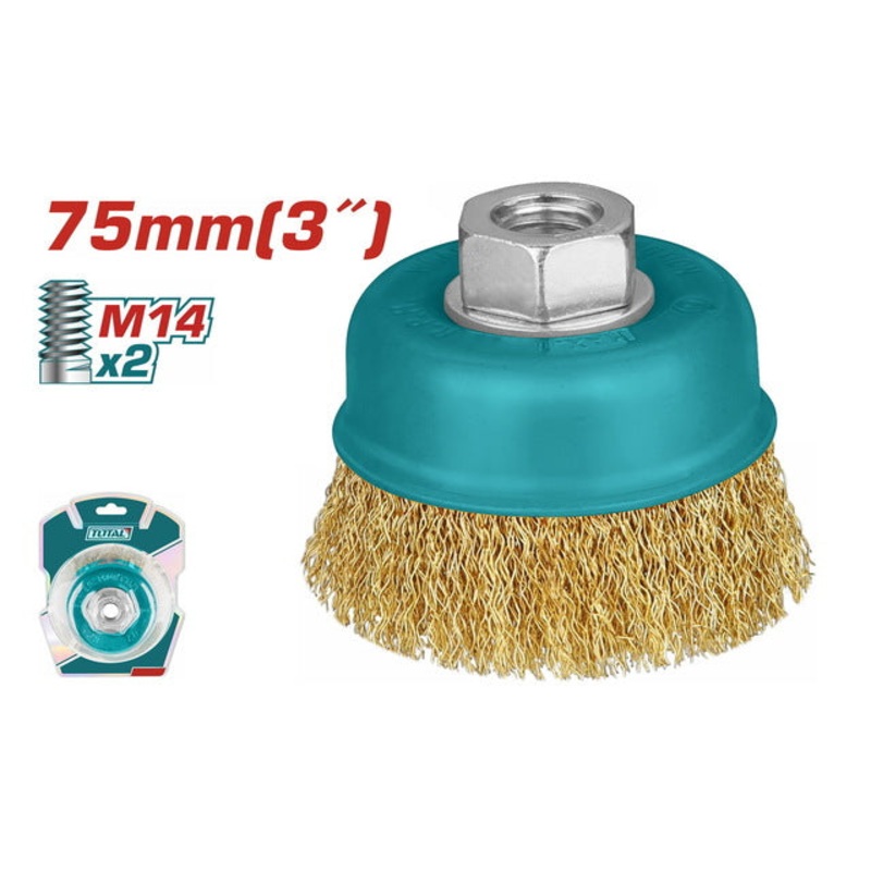 TOTAL WIRE CUP BRUSHES 75mm (TAC31031)