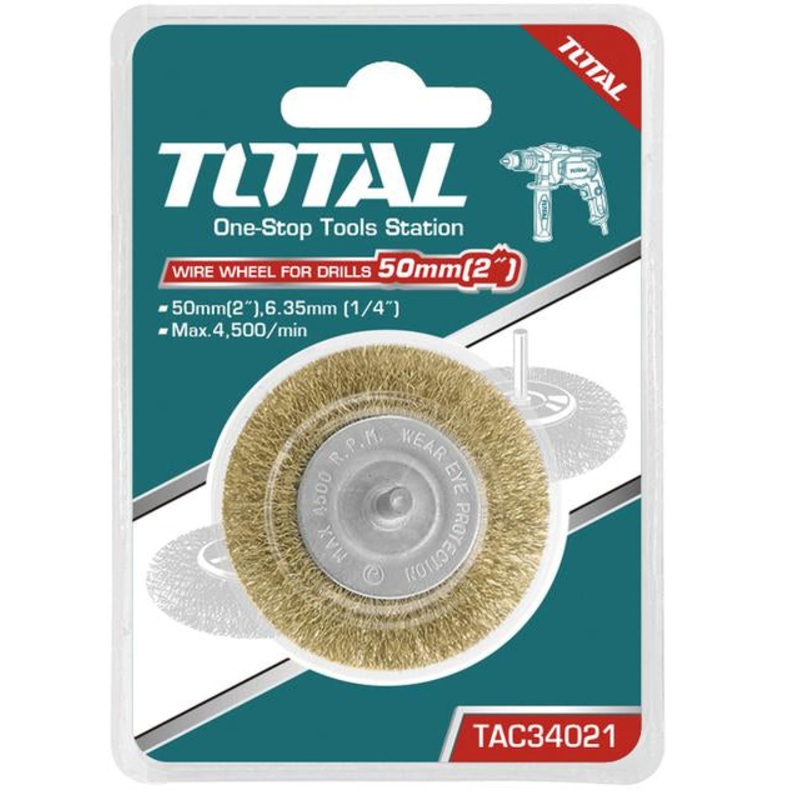 TOTAL WIRE WHEEL FOR DRILLS 75mm (TAC34031)