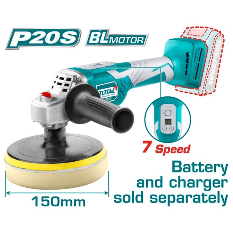 TOTAL Li-ion ANGLE POLISHER 20V (TAPLI2001)
