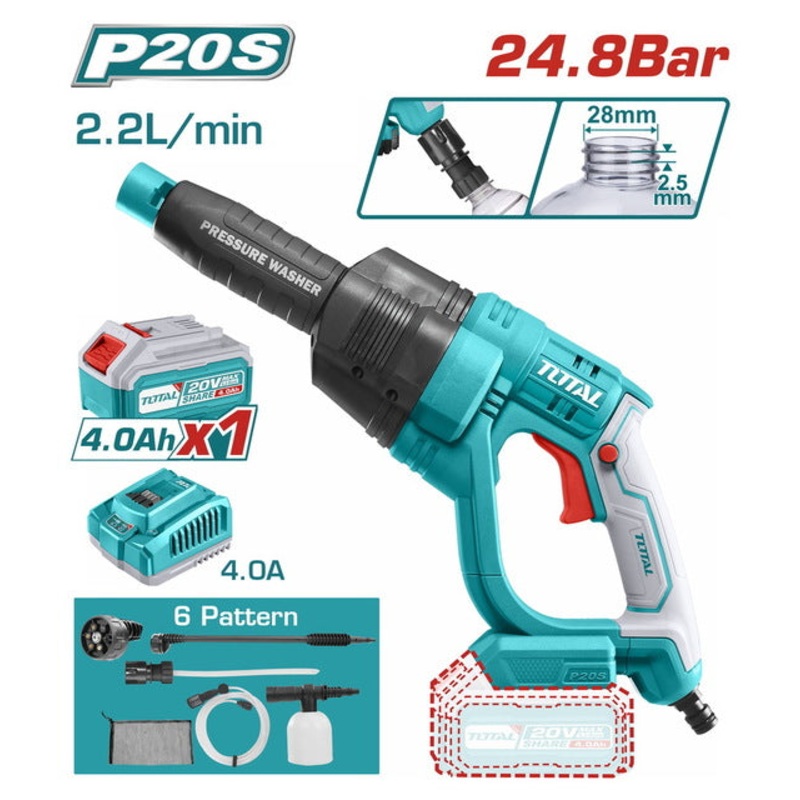 TOTAL Li-ion PRESSURE WASHER 20V (TPWLI20084)