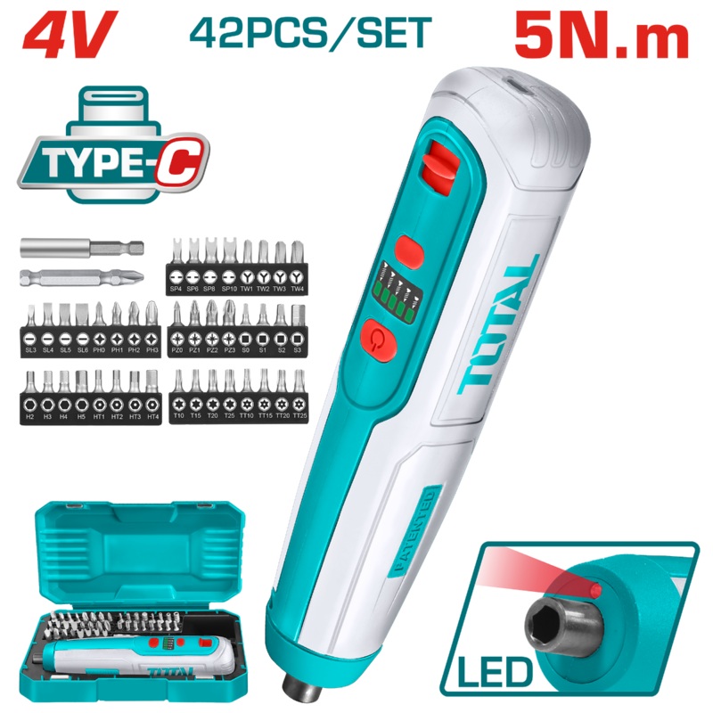 Total Lithium-Ion Cordless Screwdriver 4V (TSDLI0406)
