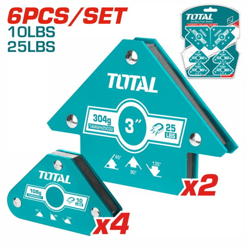 TOTAL MAGNETIC WELDING HOLDER SET 6PCS (TAMWH6002)