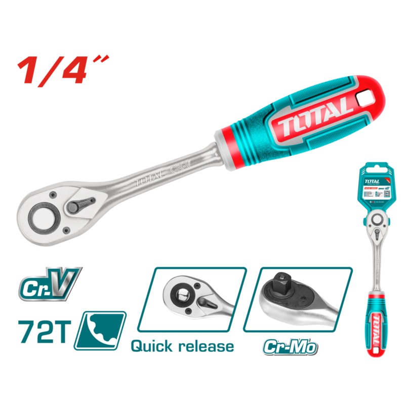 TOTAL Ratchet Wrench 1/4" | 72T (THT106146)