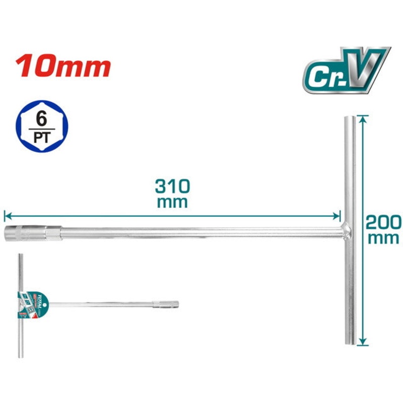 TOTAL T-HANDLE SOCKET WRENCH 10mm (THTSW1006)