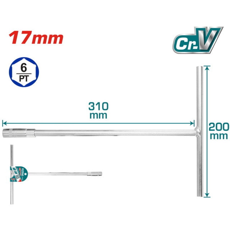 TOTAL T-Handle socket wrench 17mm (THTSW1706)