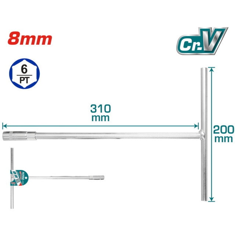 TOTAL T-Handle socket wrench 8mm (THTSW0806)