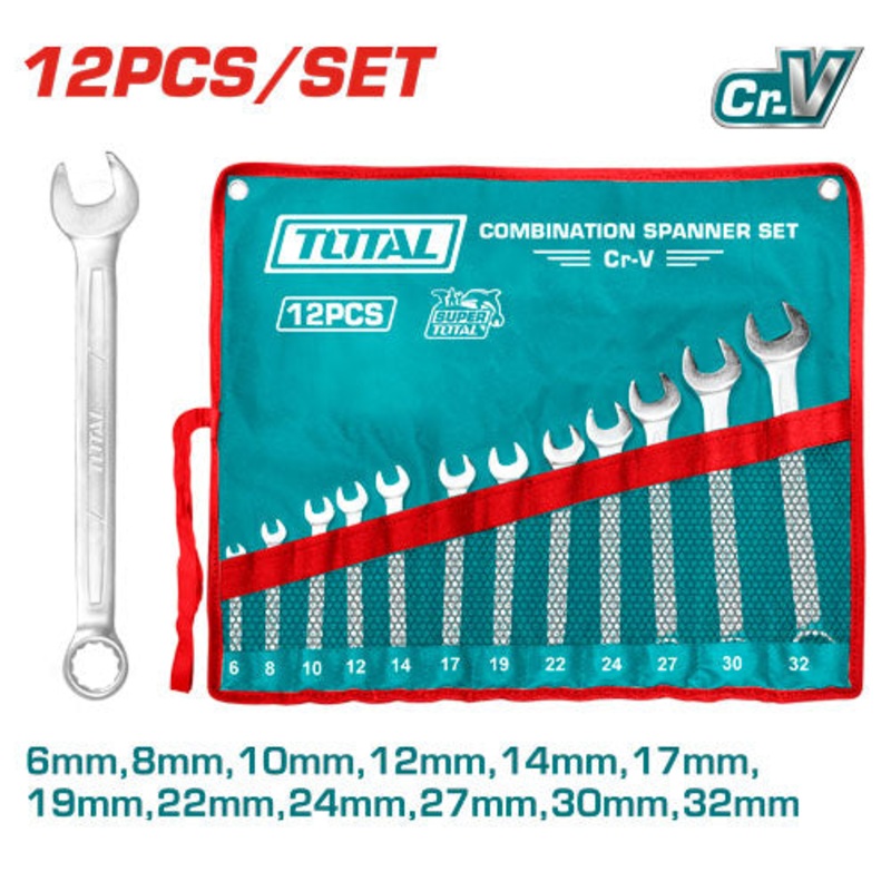 12 pcs Combination Spanner Set