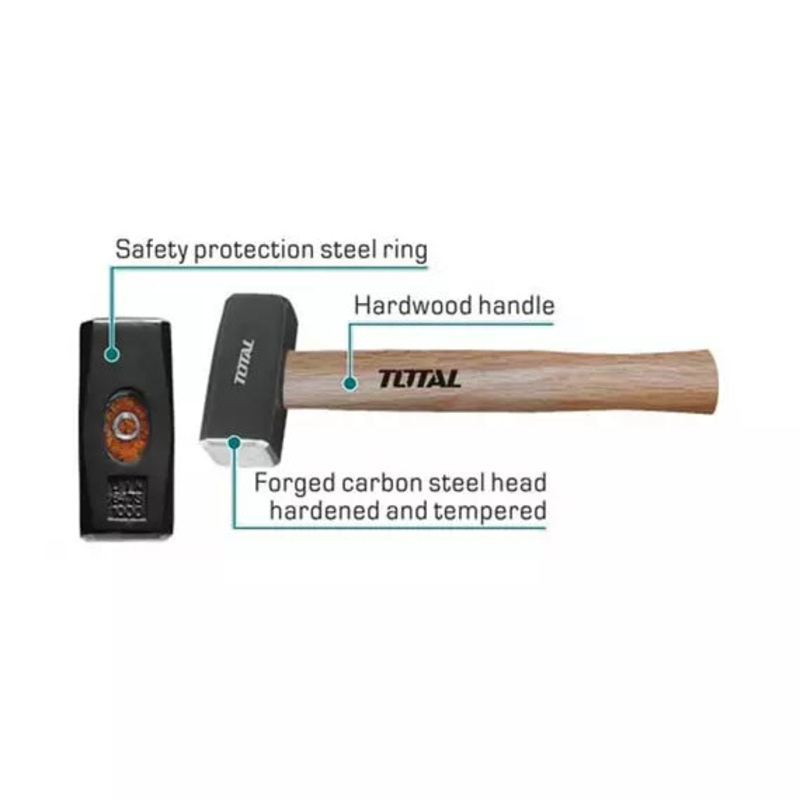 Total Stoning Hammer 2000g Hardwood Handle