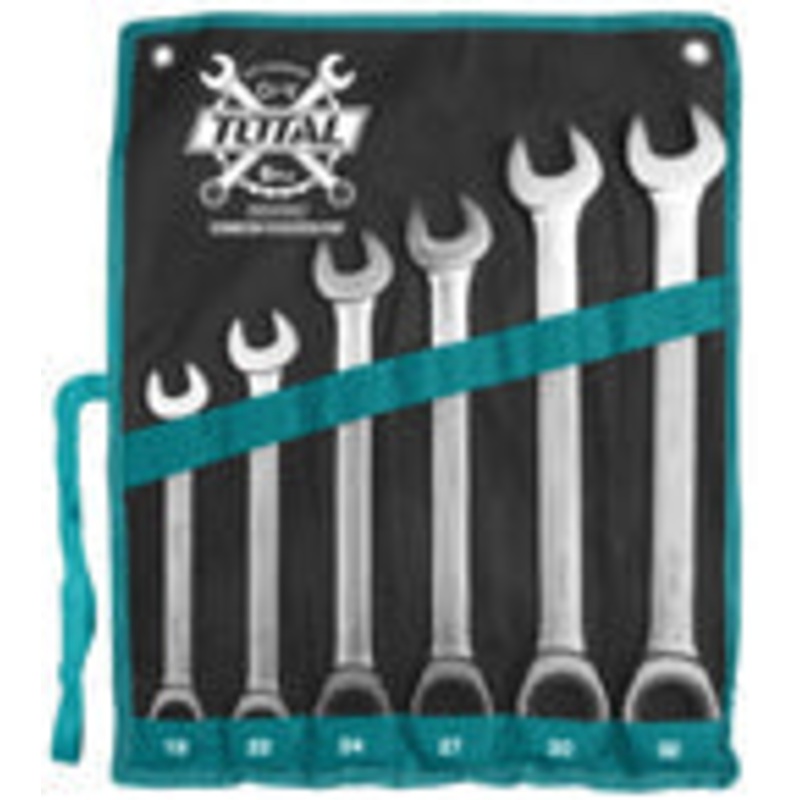 TOTAL TOOLS 6Pcs ratchet spanner set from size 19 to 32mm - THT102RK061